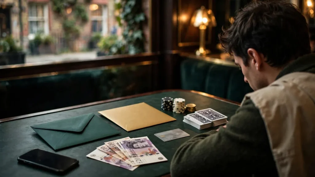 UK player comparing casino welcome offers at an elegant table
