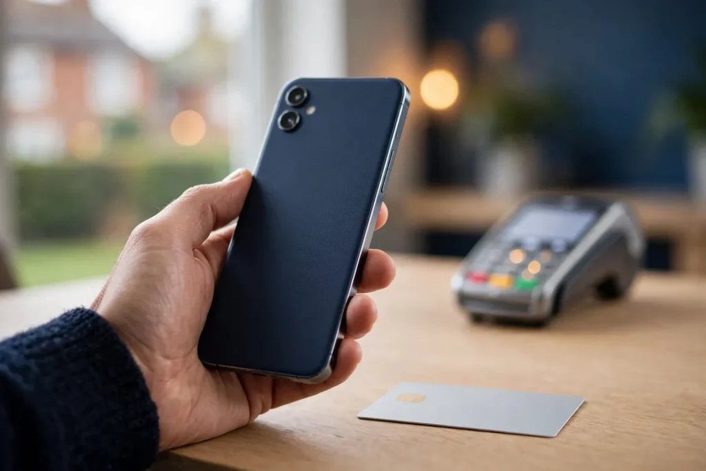 Smartphone and payment card representing a fast UK casino withdrawal