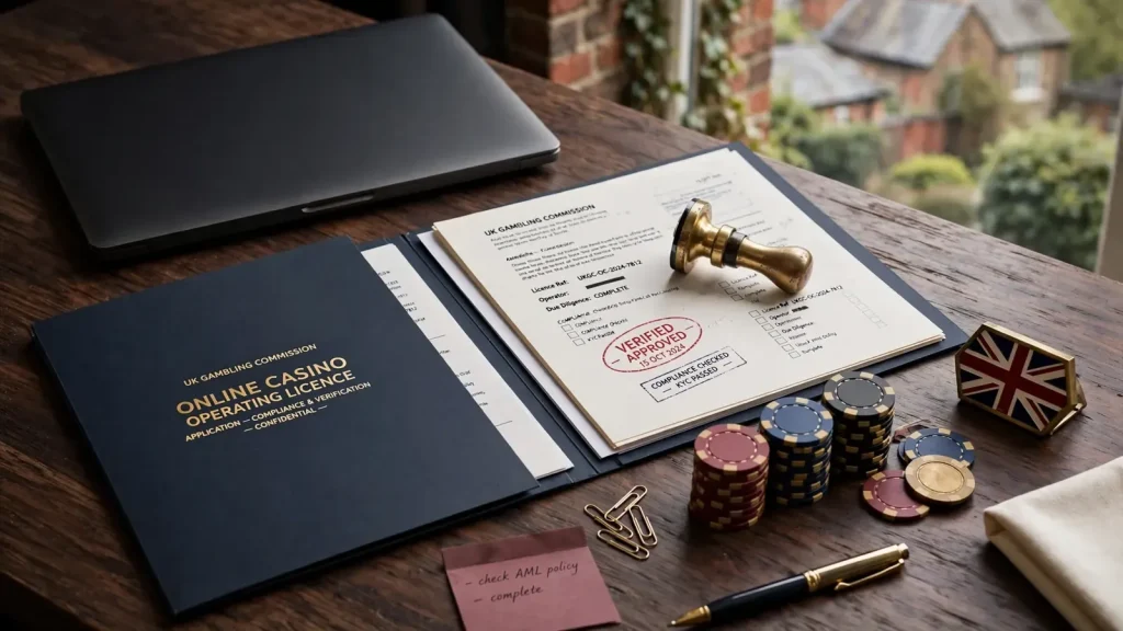 Licensing documents and tokens representing a trusted UK online casino